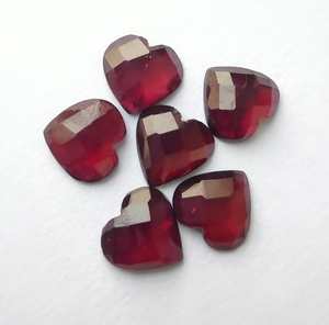 Garnet natural en forma de corazón, corte a cuadros, piedra preciosa calibrada, joyería, piedra suelta, cristal curativo. - Product Image 6