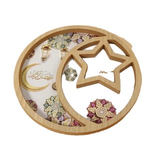 Plateau de service à étage unique en bois en forme d'étoile chic Impression en émail de qualité supérieure Taille personnalisée pour un usage domestique Cadeaux Eid Ramadan-par Zh Traders - Product Image 3