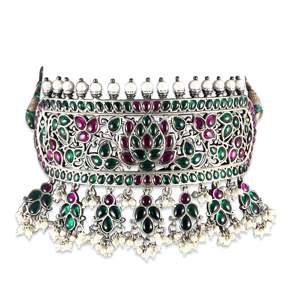 Collier ras de cou Meera Jaipur Padma Fashion avec perles - Product Image 3