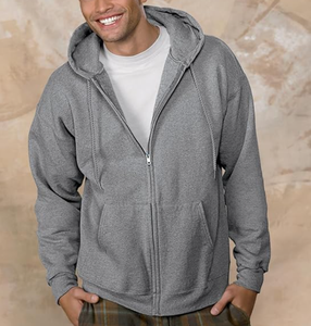 Vente directe d'usine en gros – Sweat à capuche zippé ultime pour homme 100 % coton de haute qualité avec fermeture éclair - Product Image 1