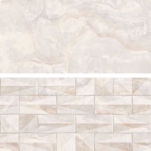 Azulejo cerámico blanco brillante de 300x600, diseño de pared elegante y minimalista, adecuado para interiores de oficinas, edificios comerciales, formato grande - Product Image 2