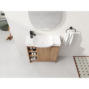 30\" Freestanding <b>Bathroom</b> <b>Vanity</b> with White Ceramic Sink and Soft-Close Door Plywood Easy KD Packing - Product Image 4