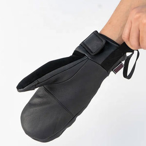 Mitaines de ski en cuir isolées thermiquement pour hommes et femmes, gants d'hiver pour snowboard et ski alpin, fermeture auto-agrippante - Product Image 1