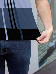 Conjunto Deportivo para Hombre con Bloques de Color, Manga Corta, Cuello Redondo, Transpirable, Poliéster, Pantalones Largos con Cordón Ajustable - Product Image 6