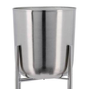 Ensemble de pots et jardinières décoratifs d'intérieur de style américain en métal argenté avec revêtement en poudre, 1 pièce, par ABI OVERSEAS - Product Image 2