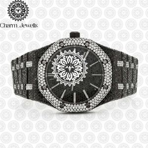 Montre de luxe pour homme Charm Jewells en acier inoxydable, boîtier de 40 mm, mouvement mécanique, date automatique, cristal saphir lumineux, étanche 10 bars - Product Image 1