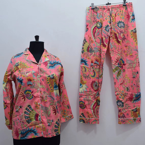 Pijama de algodón para mujer, camisón de verano para la playa, camisón de algodón suave estampado, camisón con botones, camisa de pijama estampada - Product Image 1