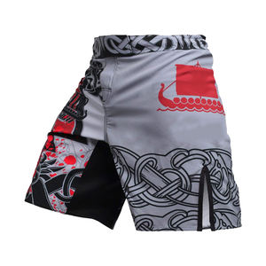 Shorts MMA en satin 100 % polyester respirant pour arts martiaux et boxe, vêtements de combat fonctionnels fabriqués en usine - Product Image 2