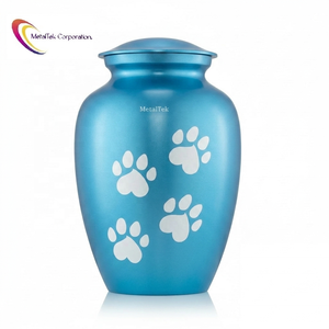 Factory Price Eco Friendly Pet Memorial Urn for <b>Dog</b> <b>Ashes</b> Solid Aluminium Metal Cremation Jar Paw Print Design Personalized Urns - Product Image 1