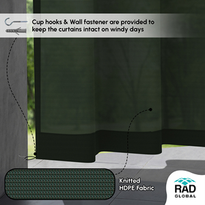 Compre Cortinas para Exteriores Resistentes al Agua en Color Verde Oscuro, Hechas con Tela de Poliéster Teñida en Solución Premium para Patios y Balcones - Product Image 5