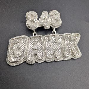 Iced Out 925 Sterling <b>Silver</b> Moissanite Letter <b>Charm</b> Baguette Cut Channel Setting Luxury Unisex Pendant - Product Image 1
