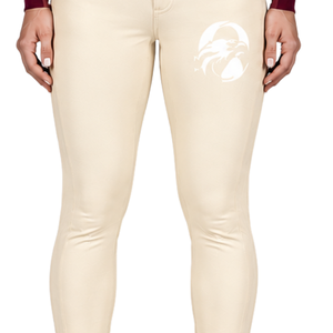 Pantalon d'équitation pour femme blanc ivoire, taille haute, extensible, avec passants de ceinture, pour la compétition et l'entraînement, vêtements de sport - Product Image 3