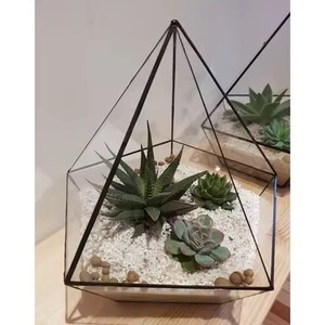 Exclusive Indoor Metal Terrarium Glass Planter Stylish Plant <b>Display</b> <b>Case</b> Geometric Home Decor Accent - Product Image 4