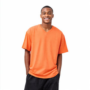 T-shirt Homme Oversize Col V Épaules Tombantes en Coton Polyester de Haute Qualité – Idéal pour l'Été et le Style Urbain - Product Image 3