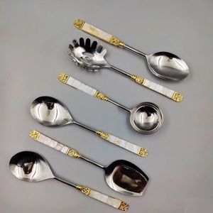 Nouvelle Collection 2026 : Ensemble de Couverts à Salade en Acier Inoxydable 18/8 Poli Miroir avec Manche PVD Doré – Fourchette et Cuillère - Product Image 2
