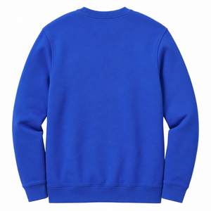 Sudadera de cuello redondo de algodón 100% de alto gramaje azul real con logotipo personalizado, sudadera polar oversize lisa al por mayor - Product Image 2