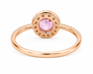 Luxury Round <b>Alexandrite</b> Gemstone Halo <b>Ring</b> with Round Diamond Accents in 10K 14K 18K Gold 925 935 Silver - Product Image 4