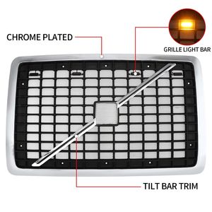 Griglia Cromata e Nera Aggiornata con Striscia Luminosa e Sistema di Illuminazione per Camion Volvo VNL 2004-2017 - Product Image 2