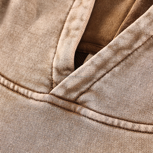 Vente en gros sweat à capuche personnalisé avec impression bouffante brodée pour hommes 420gsm 100% coton lourd oversize vintage en éponge lavée sweats à capuche unisexe - Product Image 4