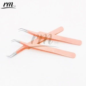 RMI Premium Nude Volumen Pinzas para pestañas Bota delgada de 90 grados Herramienta de extensión de pestañas de etiqueta privada de acero inoxidable sostenible - Product Image 5