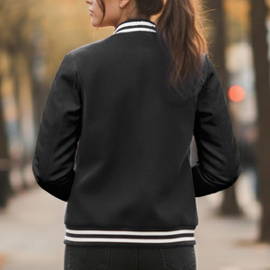 Veste universitaire pour femme, style streetwear, personnalisable avec logo, décontractée, style Letterman, boutonnée sur le devant, manches longues, vente en gros - Product Image 4