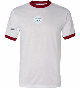 Camisetas de cuello redondo con ribete en contraste, de algodón, corte holgado, al por mayor, AIRism, camiseta oversize - Product Image 2