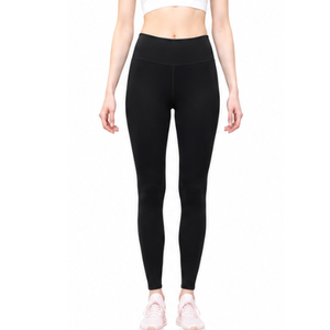 Legging noir uni taille haute extensible respirant en maille pour femme – Pantalon de sport compressif pour yoga et fitness - Product Image 2