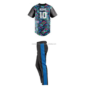 Costume de club de sublimation de baseball Uniforme de baseball à manches longues de haute qualité pour hommes Ensembles uniformes de baseball respirants - Product Image 2