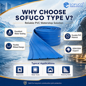 Economy ST Type Sofuco PVC Water Stop <b>Bar</b> for Construction Joints with Tensile ≥12 MPa - 18 MPa for Functional Construction - Product Image 5