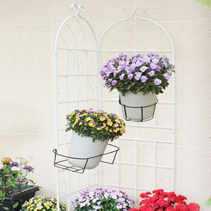 2 Pack Cream White Rustproof Metal Garden <b>Trellis</b> 71\" X 19.7\" Outdoor <b>Flower</b> Support for Climbing Plants - Product Image 3