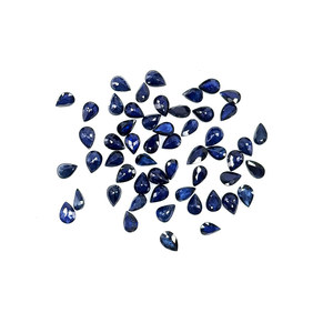 Zafiros azules naturales sin tratar, calibrados en forma de pera de 4x6 mm, piedra preciosa de zafiro azul facetada natural suelta para la fabricación de joyas. - Product Image 1