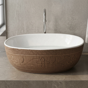 Lavabo de Cerámica Negro de Lujo con Acabado Electrochapado, Lavabo de Baño Moderno con Diseño Artístico Impreso - Product Image 5