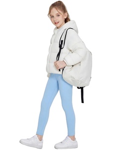 Soft Comfort Knitted Washed Spandex/Polyester Kids Full-Length Leggings <b>Waterproof</b> Breathable Quick Dry Elastic Waist Sweet - Product Image 1