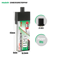 Batterie haute tension GAONENG GNB 1S 3.8V HV 350MAH 70C A30 Tête en plastique Mini Quad Micro Whoops PowerWhoop Quads Quadcopter