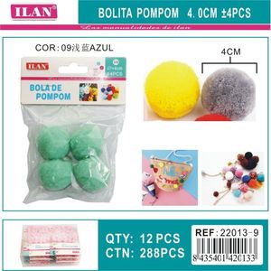 Pallina di Natale Ilan Pompon 4.0 cm Verde per Decorazioni Fai da Te - Product Image 3