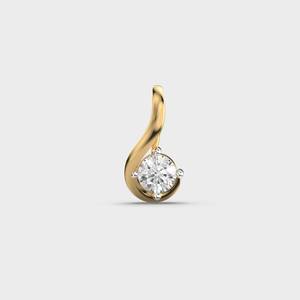 Pendentif classique en or jaune avec moissanite, taille brillant rond, sertissage griffe, forme goutte d'eau, bijou pour femme - Product Image 2