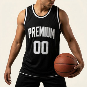 Camiseta de Baloncesto Personalizada sin Mangas, 100% Poliéster, Malla con Apliques de Tela, Uniforme Deportivo para Equipo - Product Image 1