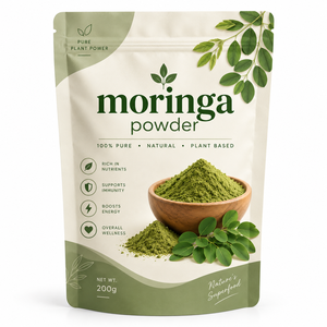 Poudre de Moringa de qualité supérieure 100 % authentique 200g, qualité alimentaire, poudre de Moringa Oleifera, qualité export, fournisseur en gros d'Inde - Product Image 1