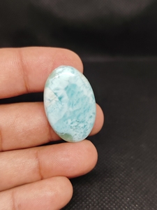 Cristal de Larimar Natural, Precio al por Mayor, Lote de Piedras Ovaladas de Larimar Azul Hechas a Mano para Joyería - Product Image 3