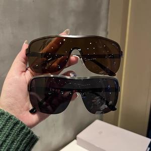 Y2K New Spice White UV400 PC Lenses Sunglasses Personality Riding Mountain Luxury European American Fashion Metal Unisex Adult - Product Image 1