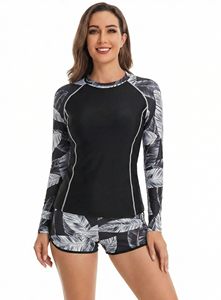 <b>Women</b> <b>Rash</b> <b>Guard</b> Long Sleeve With Shorts Printing Surfing <b>Rash</b> <b>Guard</b> Shorts Back With Shorts Beachwear - Product Image 2