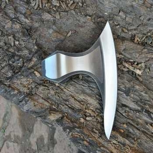 High Quality Industrial Stainless Steel Damascus Flat Backed Handmade OBM Pizza Cutter <b>Axe</b> Head 2 2/5 in Rose Wood <b>Handle</b> - Product Image 4