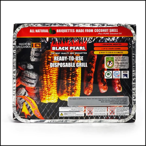 NAGAHAWATTA EXPORTERS Natural Coconut Shell <b>BBQ</b> <b>Grill</b> <b>Disposable</b> with Frame and Charcoal Bag Inside Inside Charcoal <b>Grill</b> - Product Image 2