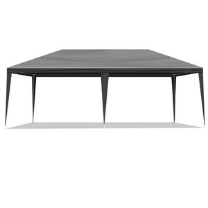 Carpa de Lona Negra de 10x20 pies con 6 Paredes Laterales Removibles, 2 Puertas y 4 Ventanas, Tela de PE Resistente, Gazebo para Exteriores para Bodas y Fiestas - Product Image 3