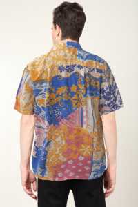 Chemise tendance pour homme, multicolores, en polyester, à motifs floraux, coupe classique, avec col chemise et manches courtes, pour un usage décontracté - Product Image 5