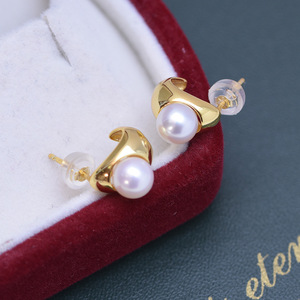 Freshwater 6-7mm White Round Strong Light Almost Flawless Pearl <b>Stud</b> Earrings for Women S925 <b>Silver</b> Live Broadcast - Product Image 3