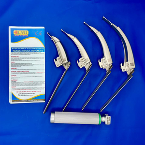 Laryngoscope à fibre optique avec lame flexible, manche pour adulte, kit chirurgical manuel, utilisation en hôpital et en soins intensifs, classe I, acier inoxydable AISI-304 - Product Image 2