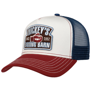 Gorra de camionero de alta calidad, de malla bicolor, con parche bordado con logotipo personalizado, visera ligeramente curvada, gorra tipo trucker de alta calidad - Product Image 2