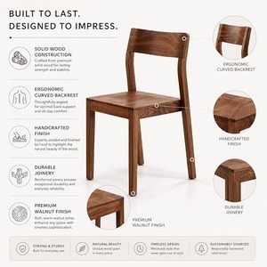 Luxury Set of 2 Solid Rosewood <b>Dining</b> <b>Chairs</b> Without Cushion Rustic Teak <b>Brown</b> Finish Handcrafted Wooden <b>Chairs</b> for <b>Dining</b> Room - Product Image 5