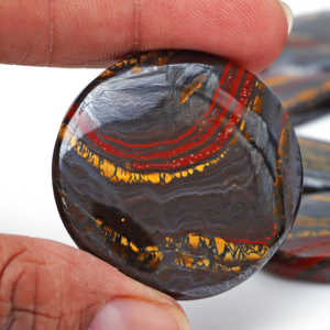 Cabujón de Ojo de Tigre Natural de Primera Calidad, Gema Suelta de Alta Calidad para Joyería, Color Rojo Marrón, Radha Arts - Product Image 3